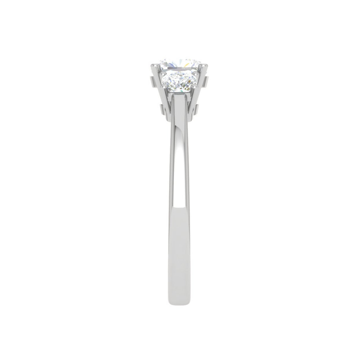 0.50cts. Cushion Solitaire Diamond Accents Platinum Ring JL PT R3 CU 119   Jewelove.US