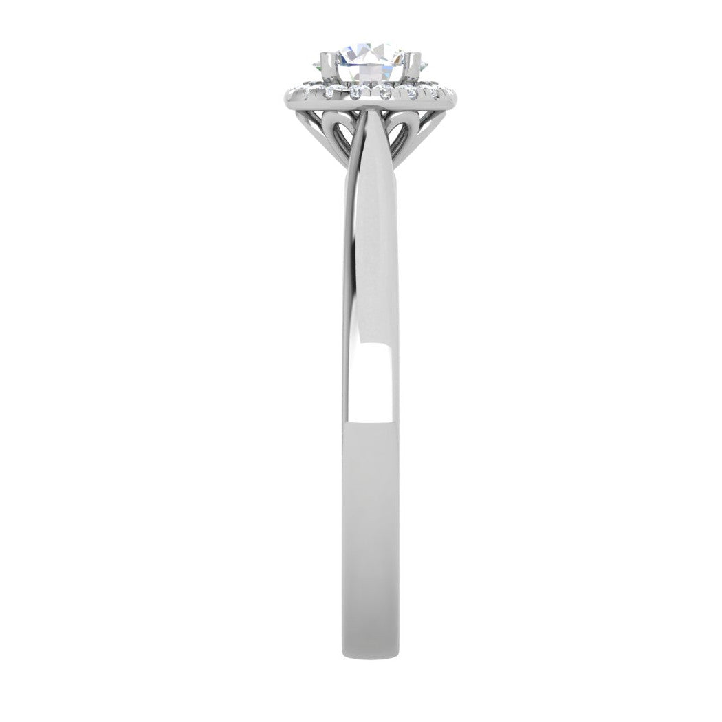 0.50 cts Solitaire Halo Diamond Platinum Ring JL PT RH RD 239   Jewelove.US