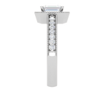 Load image into Gallery viewer, 0.70 cts Emerald Cut Diamonds Halo Diamond Shank Platinum Ring JL PT RH EM 159   Jewelove.US

