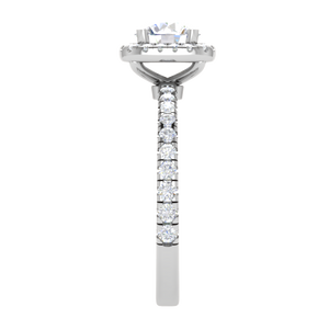 0.70 cts Solitaire with Square Halo Diamond Shank Platinum Ring JL PT RH RD 108   Jewelove.US