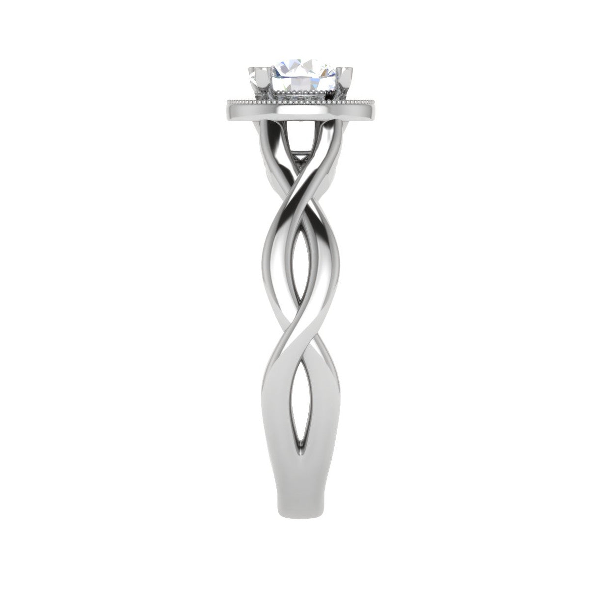 0.50 cts Solitaire Halo Diamond Platinum Ring JL PT RH RD 209   Jewelove.US