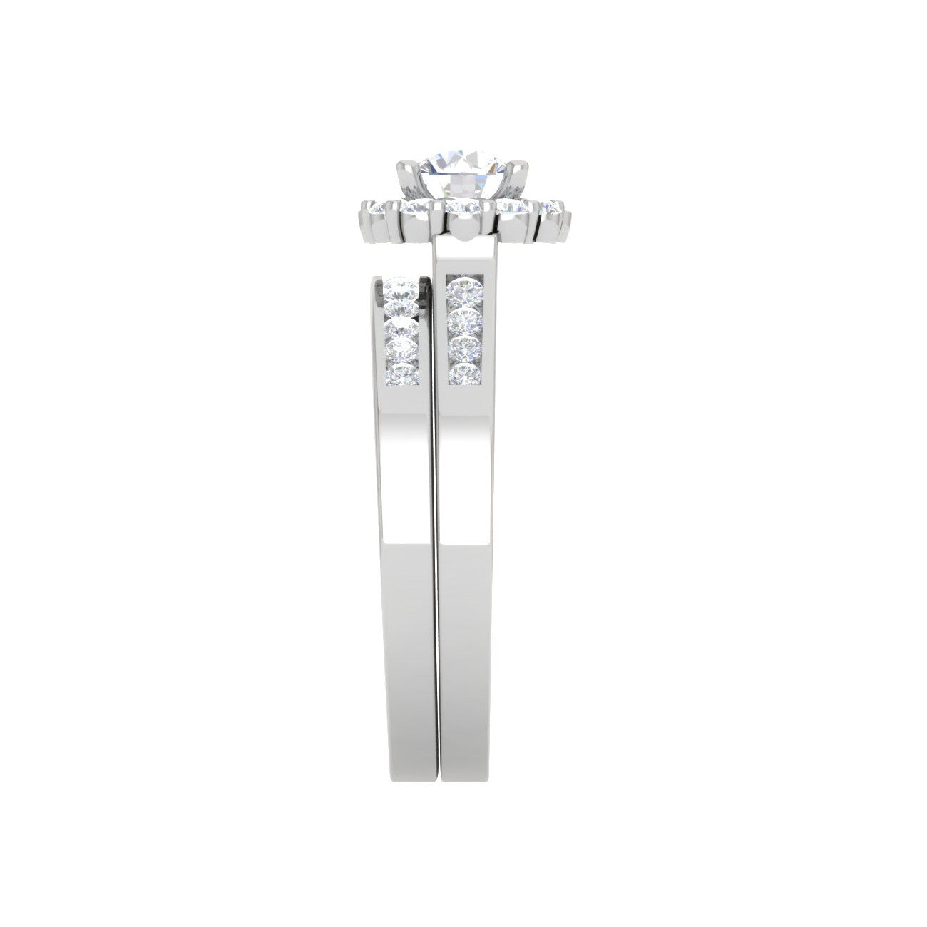 0.30 cts Solitaire Halo Diamond Split Shank Platinum Ring JL PT RH RD 302   Jewelove.US