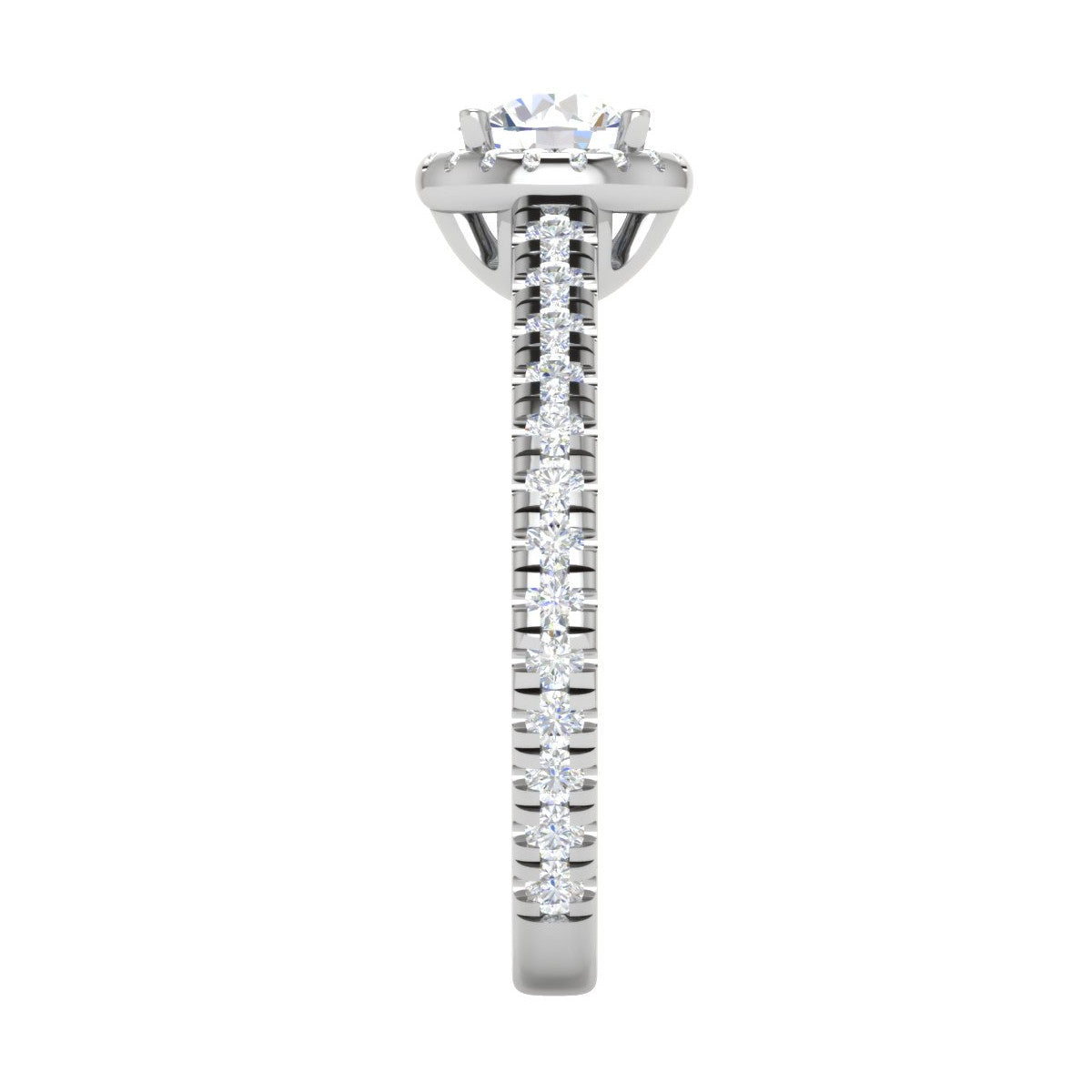 0.50 cts Halo Diamond Shank Solitaire Platinum Ring JL PT RH RD 184   Jewelove.US