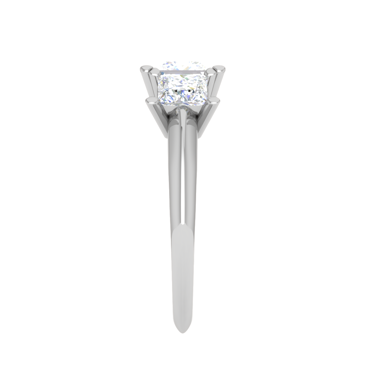 0.50cts. Princess Cut Solitaire with Diamond Platinum Ring JL PT R3 RD 131   Jewelove.US