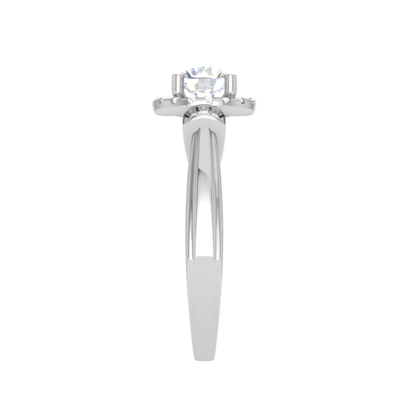 0.30 cts Solitaire Halo Diamond Platinum Ring JL PT JRW2586MM-A   Jewelove.US