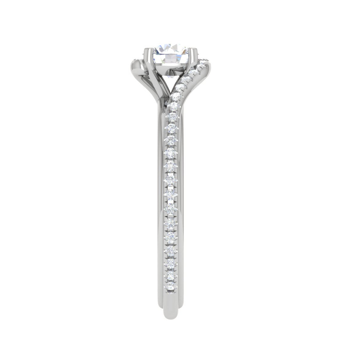 0.30 cts Solitaire Diamond Split Shank Platinum Ring JL PT RP RD 175   Jewelove.US
