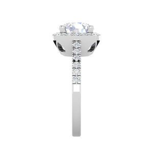 0.50cts Solitaire Halo Diamond Split Shank Platinum Ring JL PT 01   Jewelove.US