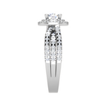 Load image into Gallery viewer, 0.50 cts Solitaire Double Halo Diamond Split Shank Platinum Ring JL PT RH RD 214   Jewelove.US
