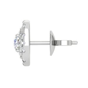 Platinum Solitaire Halo Earrings JL PT E SE RD 107   Jewelove