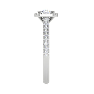 0.50 cts Solitaire Halo Diamond Shank Platinum Ring JL PT RH RD 254   Jewelove.US