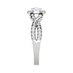 Load image into Gallery viewer, 0.50 cts Solitaire Halo Diamond Split Shank Platinum Diamond Ring JL PT RH RD 200   Jewelove.US
