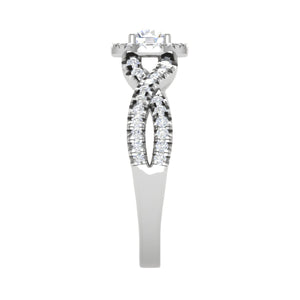 0.50 cts Solitaire Halo Diamond Split Shank Platinum Diamond Ring JL PT RH RD 200   Jewelove.US