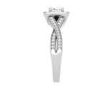 Load image into Gallery viewer, 0.50 cts Cushion Solitaire Halo Diamond Twisted Shank Platinum Ring JL PT RH CU 255   Jewelove.US
