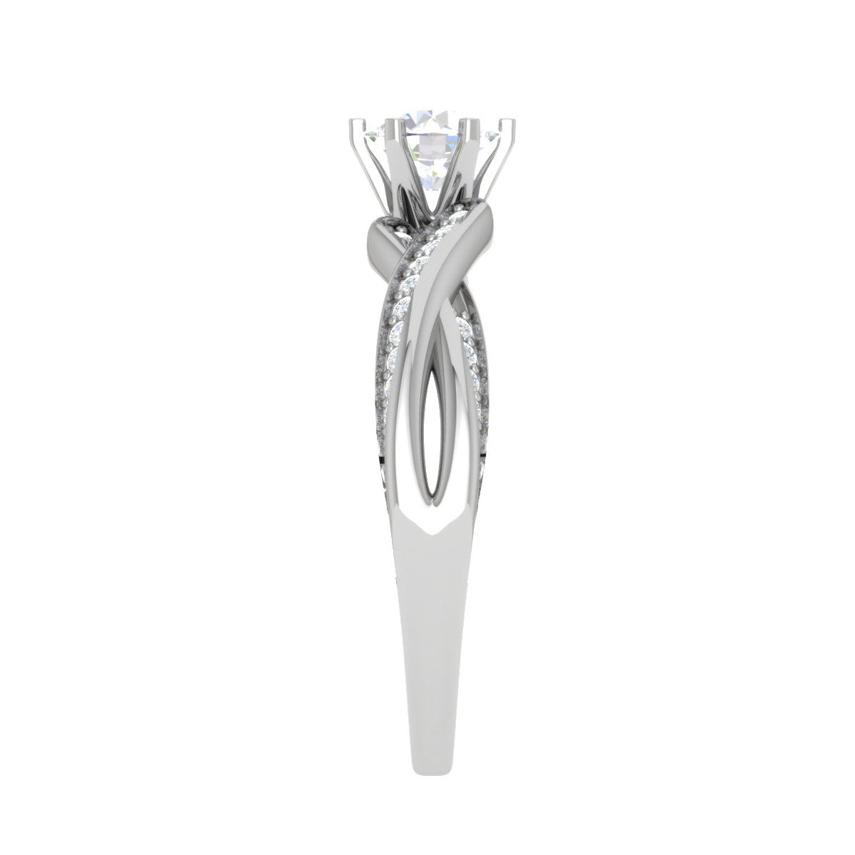 0.30 cts Solitaire Diamond Twisted Shank Platinum Ring JL PT RP RD 119   Jewelove.US