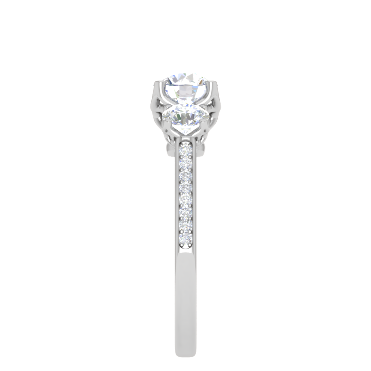 1.00 cts Platinum Solitaire Diamond Shank Ring JL PT R3 RD 115   Jewelove.US