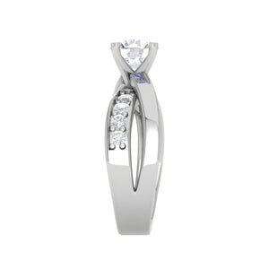 0.50cts Solitaire Diamond Twisted Shank Platinum Ring JL PT 52029   Jewelove.US