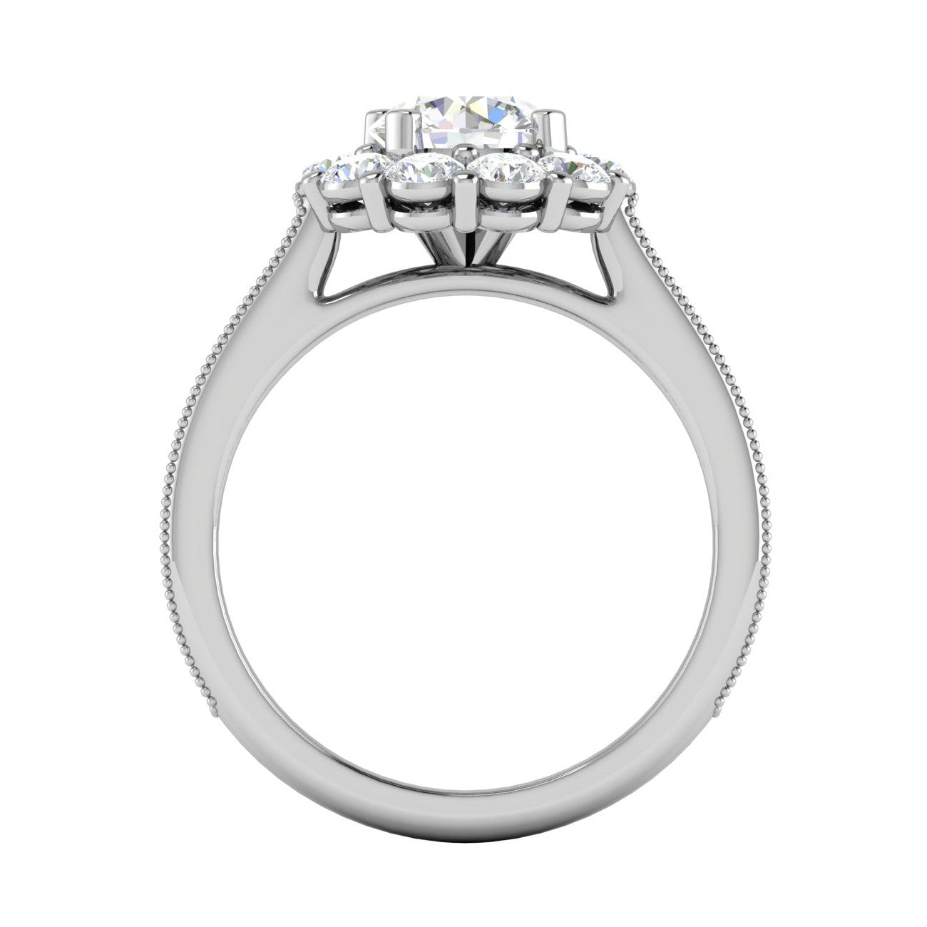 0.70cts Solitaire Halo Diamond Shank Platinum Diamond Ring JL PT RH RD 162   Jewelove.US