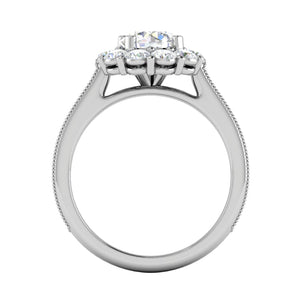 0.70cts Solitaire Halo Diamond Shank Platinum Diamond Ring JL PT RH RD 162   Jewelove.US