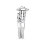 Load image into Gallery viewer, 0.30 cts Solitaire Double Halo Diamond Split Shank Platinum Ring JL PT MHD272   Jewelove.US
