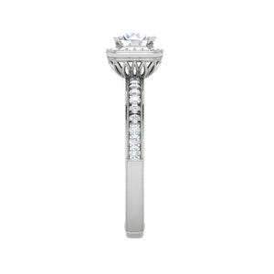 0.50 cts Solitaire Square Halod Diamond Shank Platinum Ring JL PT RH RD 190   Jewelove.US