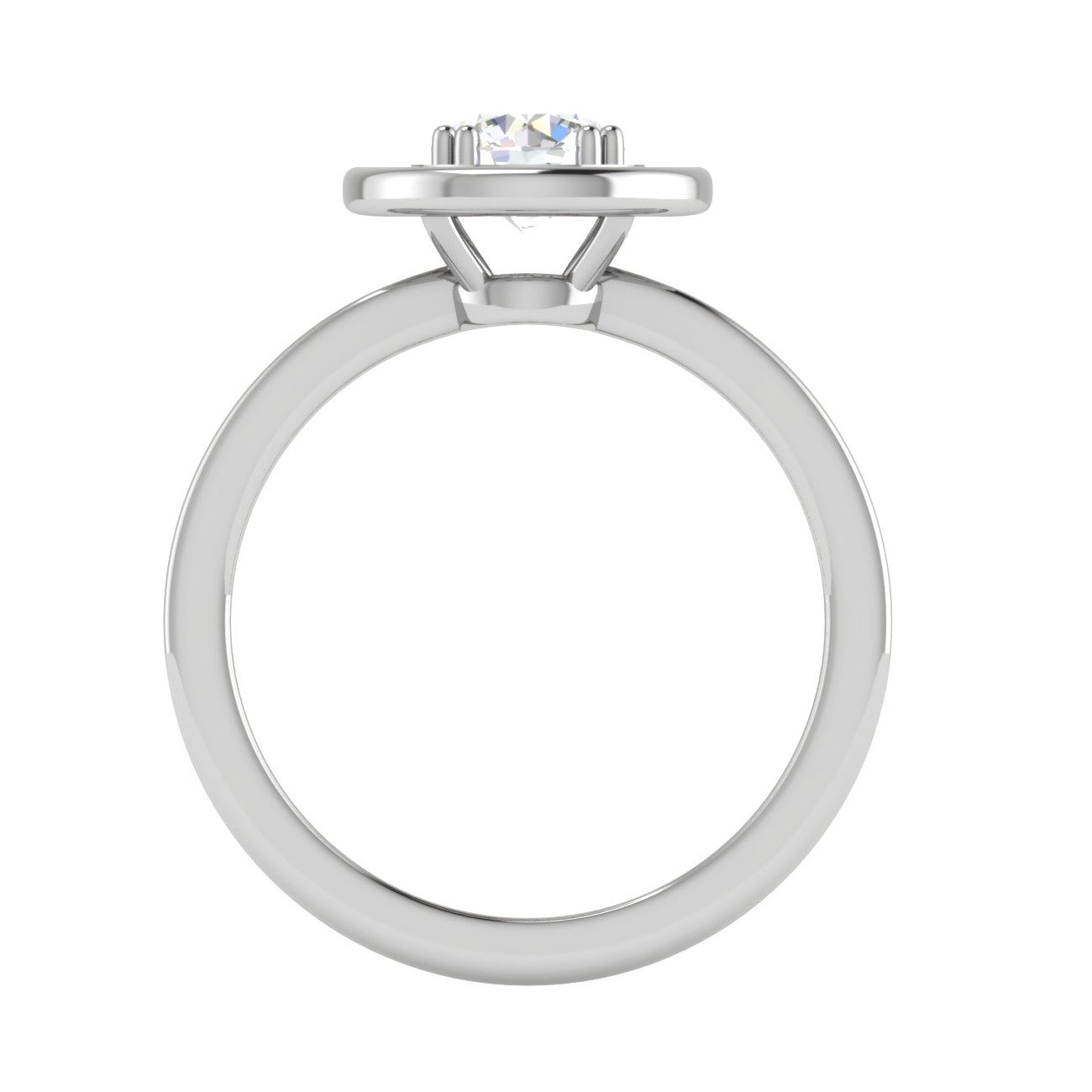 0.70cts Solitaire Halo Diamond Shank Platinum Diamond Ring JL PT RH RD 166   Jewelove.US