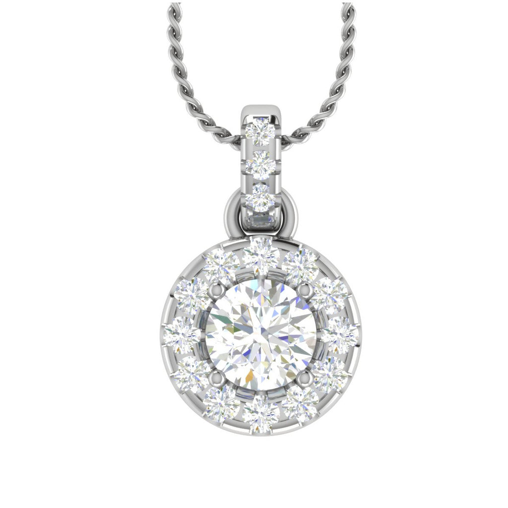 Designer Platinum with Diamond Solitaire Pendant JL PT PF RD 110   Jewelove.US