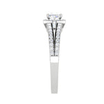 Load image into Gallery viewer, 0.30 cts. Princess Cut Diamond Halo Diamond Split Shank Platinum Solitaire Engagement Ring JL PT WB5999E   Jewelove.US
