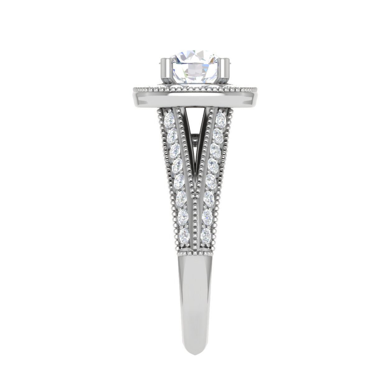 0.30 cts. Solitaire Halo Platinum Split Shank Engagement Ring JL PT WB5982E   Jewelove