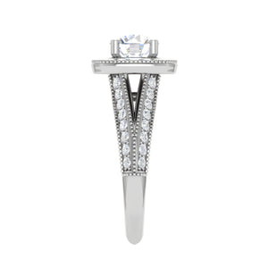 0.30 cts. Solitaire Halo Platinum Split Shank Engagement Ring JL PT WB5982E   Jewelove