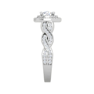 0.50 cts Solitaire Double Halo Diamond with Twisted Shank Platinum Ring JL PT RH RD 275   Jewelove.US