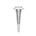 Load image into Gallery viewer, 0.50cts. Emerald Cut Solitaire Halo Diamond Shank Platinum Ring JL PT WB6010E   Jewelove.US
