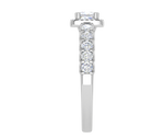 Load image into Gallery viewer, 0.50 cts Princess Cut Solitaire Halo Diamond Shank Platinum Ring JL PT RH PR 292   Jewelove.US
