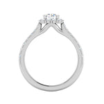 Load image into Gallery viewer, 0.50 cts Halo Diamond Shank Solitaire Platinum Ring JL PT RH RD 143   Jewelove.US
