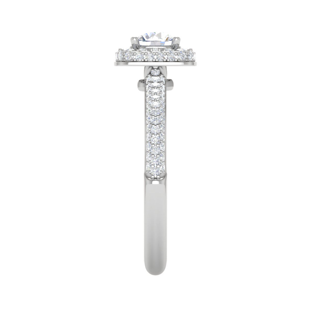 0.50 cts Double Square Diamond Split Solitaire Platinum Ring JL PT RH RD 231   Jewelove.US