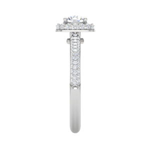 0.50 cts Double Square Diamond Split Solitaire Platinum Ring JL PT RH RD 231   Jewelove.US