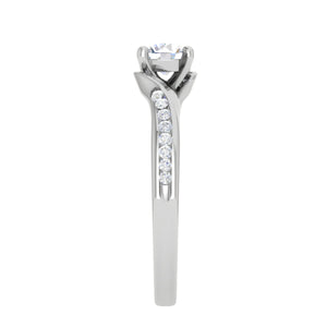 0.25 cts Solitaire Diamond Shank Platinum Ring for Women JL PT RV RD 122   Jewelove