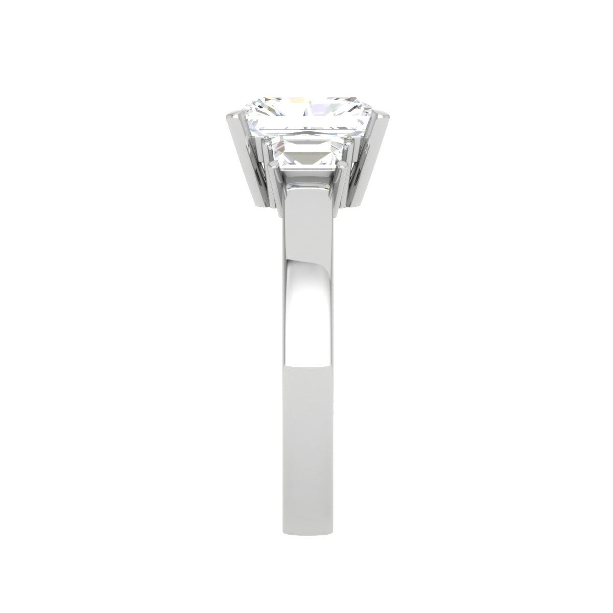 0.70cts Emerald Cut Solitaire Diamond Platinum Ring JL PT RETSS1241   Jewelove.US