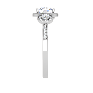 1 Carat Solitaire Halo Diamond Accents Platinum Ring JL PT R3 RD 108   Jewelove.US