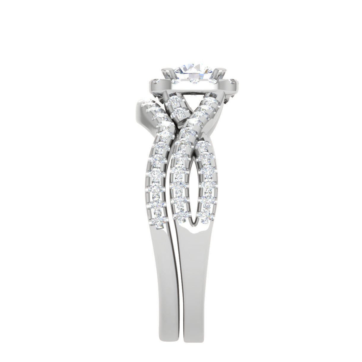 0.25 cts Solitaire Halo Diamond Twisted Shank Platinum Ring for Women JL PT RV RD 143   Jewelove