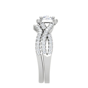 0.25 cts Solitaire Halo Diamond Twisted Shank Platinum Ring for Women JL PT RV RD 143   Jewelove