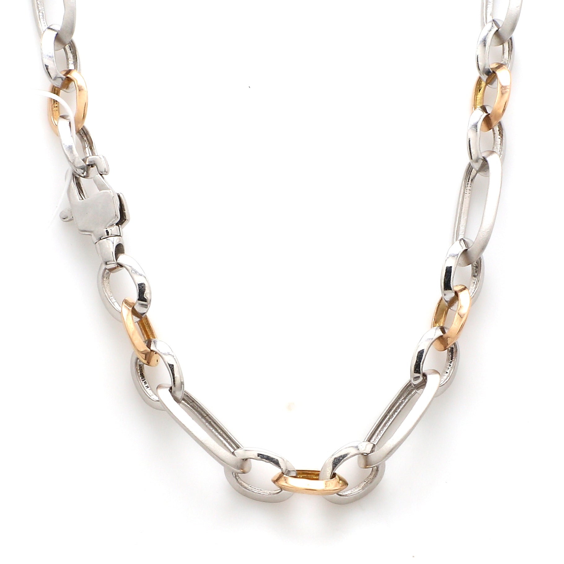 Men's Heavy Platinum & Rose Gold Chain JL PT CH 952   Jewelove.US