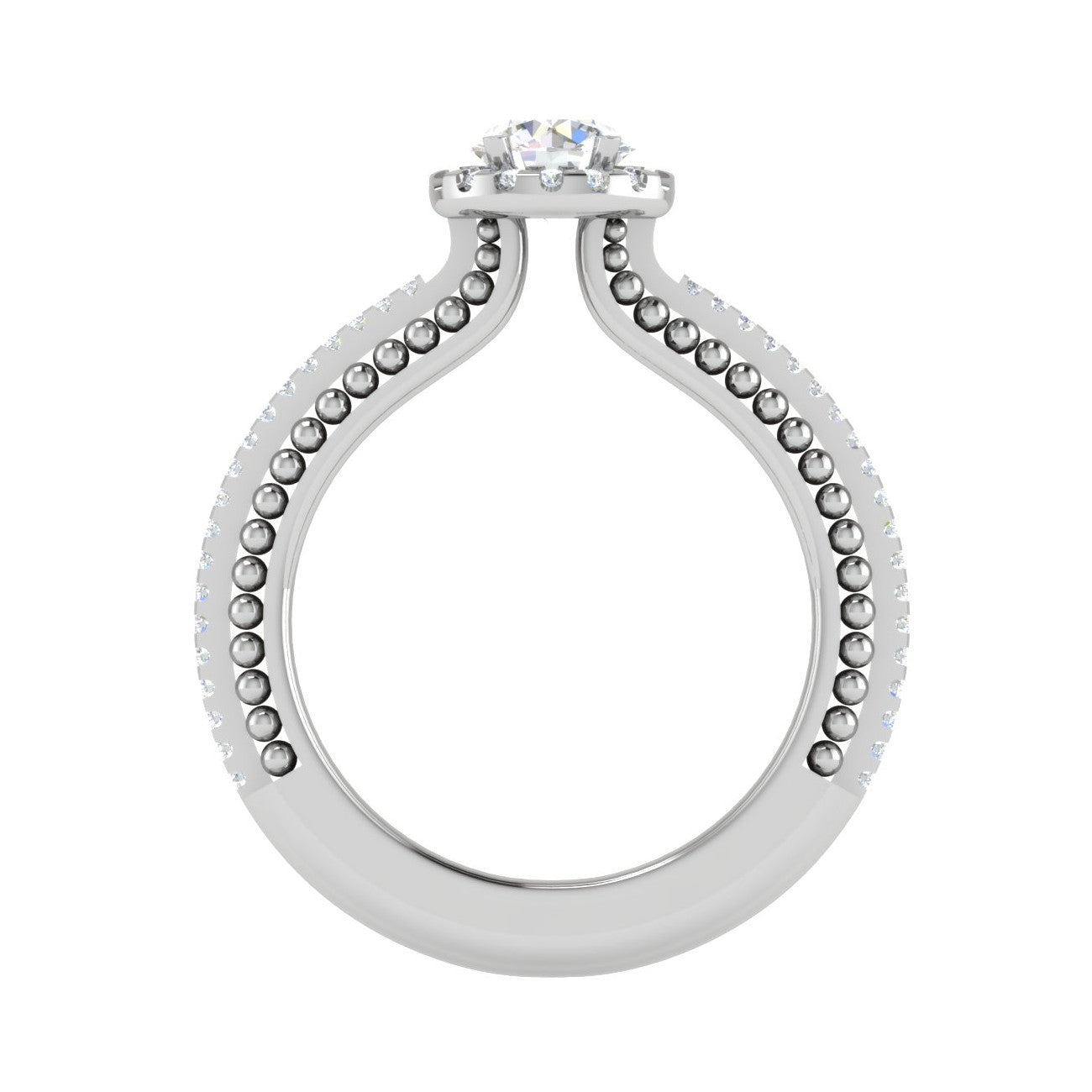 0.50 cts Solitaire Halo Diamond Shank Platinum Ring JL PT RH RD 222   Jewelove.US