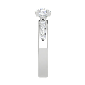 0.70 cts Solitaire with Pear Cut Diamond Accents Platinum Ring JL PT R3 RD 102   Jewelove.US