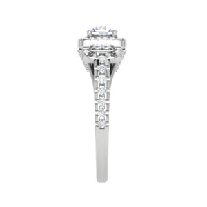 0.50cts Solitaire Halo Diamond Shank Platinum Ring JL PT 202   Jewelove.US