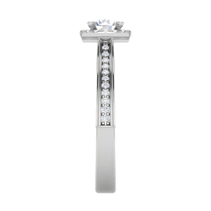 0.50 cts Solitaire Halo Diamond Split Shank Platinum Ring JL PT RH RD 226   Jewelove.US