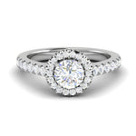 Load image into Gallery viewer, 0.70cts Solitaire Halo Diamond Shank Platinum Diamond Ring JL PT RH RD 161   Jewelove.US
