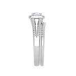 Load image into Gallery viewer, 0.30 cts Solitaire Square Halo Diamond Split Shank Platinum Ring JL PT MHD278   Jewelove.US
