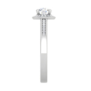 0.50 cts Solitaire Halo Diamond Shank Platinum Ring JL PT RH RD 205   Jewelove.US