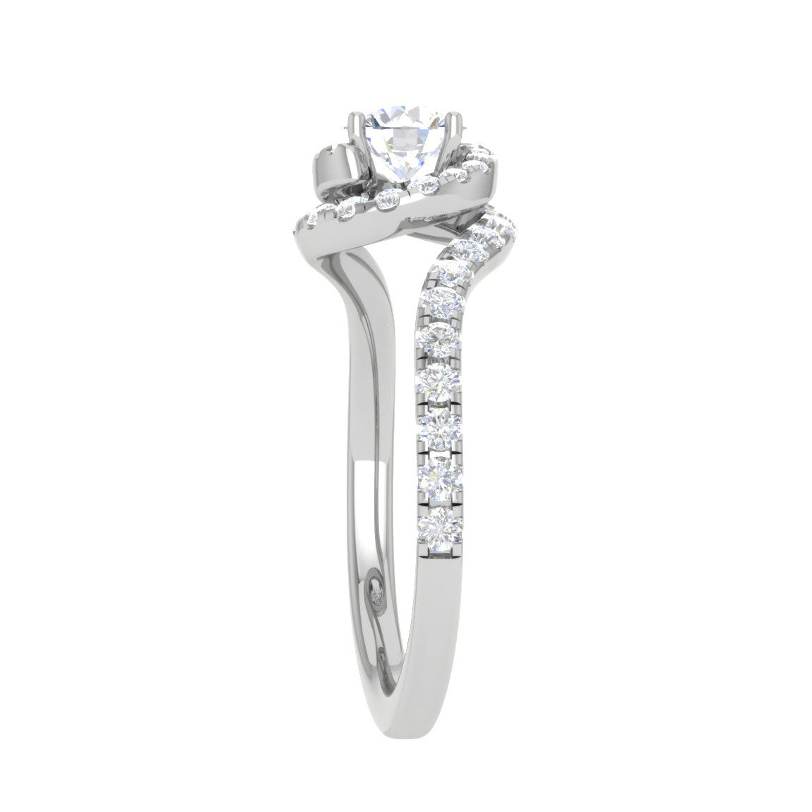 0.30 cts Solitaire Halo Diamond Shank Platinum Ring JL PT RP RD 162   Jewelove.US