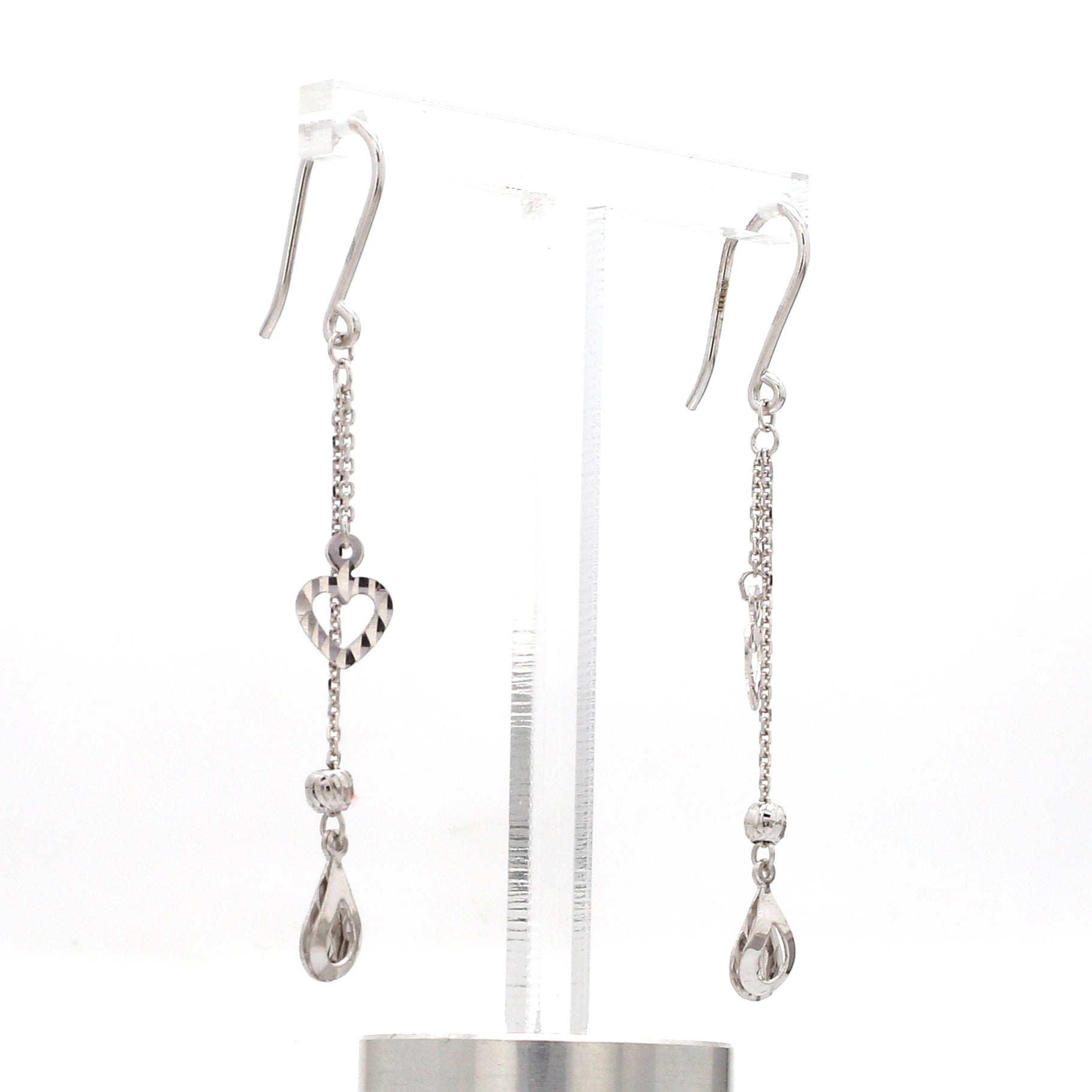 Japanese Platinum Earrings with Diamond Cutting for Women JL PT E 285   Jewelove.US
